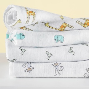 100% de algodón de <span class=keywords><strong>2</strong></span> capas de gasa estampada de tela de la muselina mantas para bebé regalos - Product Image 6