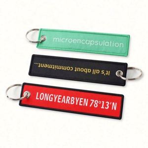 Custom Logo Promotional Advertising Gift Key Tag Fabric With Embroidery Design Keychains for Business Marketing - Product Image 1