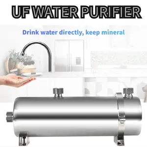 Carcasa de membrana de filtro de agua de acero inoxidable PVDF UF de alto flujo para agua potable Wholehouse