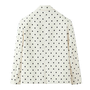 PB & ZA женский 2025 комплект из 2 предметов, Модный комплект в горошек с асимметричной лентой, винтажный пиджак, Женское пальто и юбки, женский костюм - Product Image 3