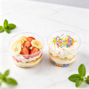 Récipient élégant en plastique PS transparent recyclable avec couvercle à fermeture rapide pour fruits, pâtisseries, mousses, tiramisu, gâteaux à étages, desserts - Product Image 4
