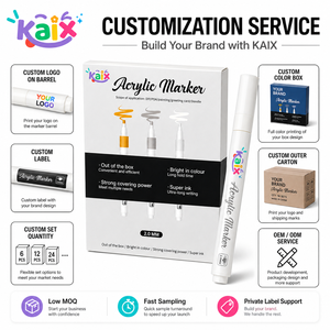 <span class=keywords><strong>Pennarello</strong></span> Acrilico <span class=keywords><strong>Bianco</strong></span> KAIX 2.0mm, Penna Pittorica Opaca Impermeabile ad Asciugatura Rapida, Personalizzabile con Logo, per Disegno su Carta Nera - Product Image 4