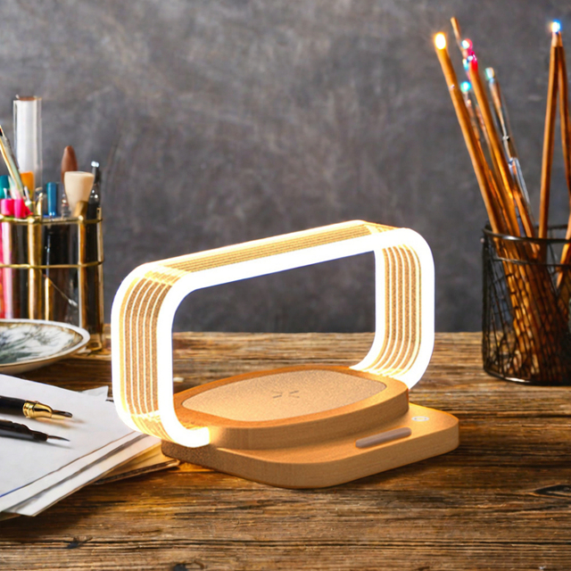 10W LED Table Lamp with Wireless Charging Pad and Phone Holder Practical Mini Electric Bedroom Accessory Touch Control