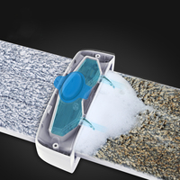 Serpillère plate en microfibre auto-essoreuse JESUN avec manche en acier, raclette à eau intégrée et réservoir de liquide amovible pour le nettoyage des sols