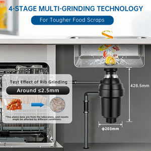 Elektrikli Ev Tipi Atık Öğütücü Gıda Atığı Öğütücü Paslanmaz Çelik Mutfak Atık Doğrayıcı Sürekli Beslemeli Çöp Öğütücü - Product Image 3
