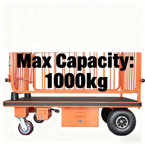중국 공장 전기 4 륜 헤비 듀티 플랫폼 트롤리 리프팅 기능 가드 레일 OEM 산업용 맞춤형 - Product Image 3