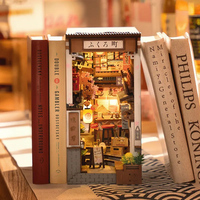 Robotime Rolife Puzzles en Bois 3D TGB11 Sakura Wine Alley Kit de Diorama pour Étagère, Maison Miniature DIY