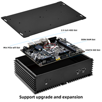 VENOEN Mini PC Industri Core I5 4200U 2*RJ45 2.5G Lan HD+VGA Win10 Ubuntu 6*RS232 6*USB Mendukung Modul 3G/4G
