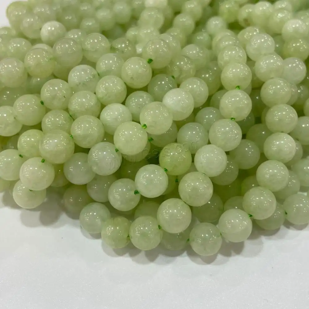 DIY jewelry making bulk Round Jade New Mountain Beads Size 6 8 10mm light green Length Approx 38cm 1651730