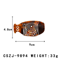 Pince à cheveux unisexe en acétate coloré en forme de poisson artistique 9x4.8cm, motif abstrait, luxe écaille de tortue pour mariage de filles
