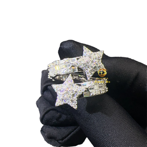 Drop Shipping Retail Price <b>925</b> <b>Silver</b> Elegant Style Hip Hop Women Female Moissanite Baguette Band Engagement Rhodium Plated <b>Ring</b> - Product Image 1