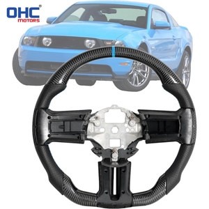 Volante Personalizado de Fibra de Carbono Real para Ford <span class=keywords><strong>Mustang</strong></span> 2010-2014 Gt/V6/<span class=keywords><strong>Boss</strong></span> <span class=keywords><strong>302</strong></span>/Shelby Gt500 - Product Image 1