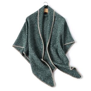 Bufanda Triangular Larga y Versátil para Mujer, Otoño Invierno, Nueva, Color Sólido, Gruesa, de Poliéster, Cálida - Product Image 4