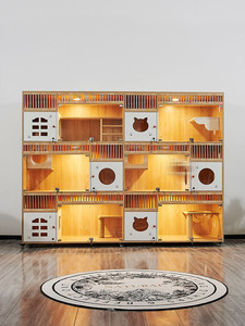 Vente Flash : Villa de Luxe pour Chat en Bois et Fer, Montage Simple, Grande Maison pour Chat Idéale pour l'Élevage, l'Accueil et les Magasins d'Articles pour Animaux - Product Image 2