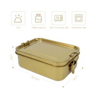 Boîte à lunch en acier inoxydable personnalisée, étanche, contenant alimentaire bento pour adultes et adolescents, conserve la fraîcheur