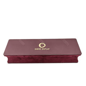 High-End Vintage Purple Velvet Embossed Plain Bangle Box Set <b>Jewelry</b> Storage Valentine's Day Gift Wrapping Rectangle Shape - Product Image 1