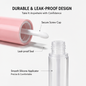 Gloss à lèvres waterproof avec tube de 4 ml, applicateur en silicone, effet miroir, repulpant pour le maquillage quotidien, marque privée - Product Image 2