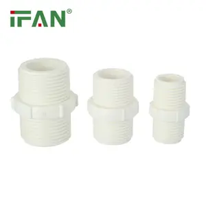 IFAN PVC Water Pipe Fittings S20*1/2M-S63*2M PVC Plastic Male Thread Nipple PVC Fittings
