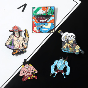 Fabricante Vende al por Mayor Pines de Solapa de Esmalte Metálico con Personajes de Anime Japonés, Ace, Luffy, <span class=keywords><strong>Vivi</strong></span>, para Ropa - Product Image 2