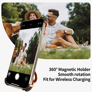 Coque de téléphone sans cadre en alliage d'aluminium avec support de charge magnétique sans fil pour iPhone 17 16 Pro Max, béquille rotative à 360° - Product Image 5