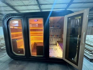 بسعر رخيص داخلي المصنع مباشرة توريد الخشب حرق ساونا الأشعة تحت الحمراء 1 شخص العلاج بالضوء المحمول غرفة ساونا الأوزون - Product Image 5