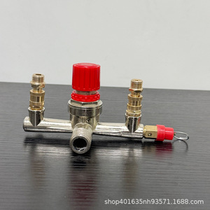 Válvula de colector de compresor de aire ZY de 3 vías con tapas rojas y negras para control de flujo de uso industrial - Product Image 3