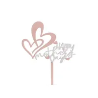 Großhandel Muttertag Herz geformte Acryl Cake Topper für Kuchen Dekorieren