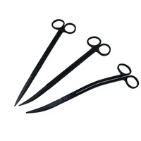 Outils d'aquascaping en acier inoxydable Jusuo, ensemble de ciseaux pour plantes d'aquarium, ciseaux courbés, pinces, spatule, aquascaping noir