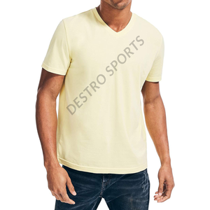 OEM ODM servicio personalizado Palin hombres camisetas al por mayor precio barato verano traje con cuello en V camisetas para hombre - Product Image 6