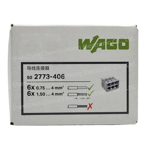 Wagos 2773 406ขั้วต่อสายไฟแบบกดเร็ว2773-406ใส0.75mm2สีเทากับ<span class=keywords><strong>4mm2</strong></span> wagos ขั้วต่อสายไฟแบบเร็ว2773-406 - Product Image 1