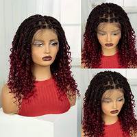 Perruque tressée style européen et américain, très vendue, cheveux synthétiques à crochet en dentelle complète pour femmes
