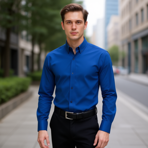 Camisa de Vestir para Hombre, Corte Entallado, Tejido de Sarga, Estilo Casual, Cuello Clásico, Manga Larga, Talla 6XL - Product Image 2