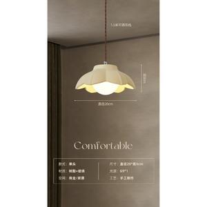 Suspension LED de style crème minimaliste français, hauteur réglable, design nordique créatif, salle à manger, chambre à coucher, salle d'exposition, milieu - Product Image 6