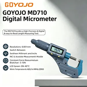 Micrómetro digital exterior GOYOJO de 0 a 25 mm de alta precisión (0,001 mm) con trinquete y salida SPC RS232 - Product Image 1