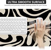 Tapis de souris XXL surdimensionné à motif floral personnalisé, imperméable, antidérapant, avec bordure renforcée