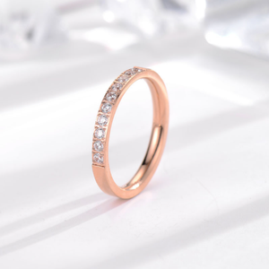 Bagues de couple en acier inoxydable avec diamants CZ plaquées <span class=keywords><strong>or</strong></span>, bijoux de mariage <span class=keywords><strong>et</strong></span> de fiançailles élégants, <span class=keywords><strong>alliance</strong></span> en zircon 316L pour homme <span class=keywords><strong>et</strong></span> femme - Product Image 6