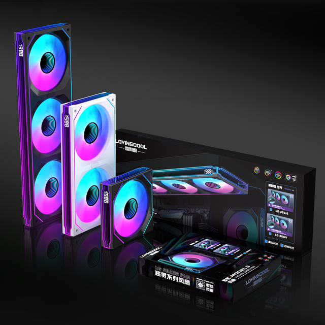 Lovingcool Four-Sided Infinite Mirror Design ARGB LED Silent Gaming PC Case Integrated Cooling Fan with Fan Speed Display