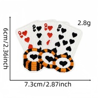 Patchs brodés en chenille style punk, motifs cartes à jouer (As de Pique, Dés), thermocollants, pour blousons de motard, jeans et chapeaux