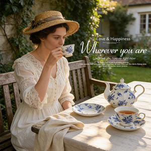 Nordic Gold Rim Bone China Coffee Cup Saucer <b>Set</b> British Afternoon <b>Tea</b> <b>Pot</b> Gift Box Premium Gift <b>Tea</b> Ware Wholesale - Product Image 4
