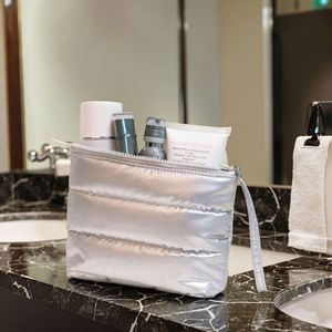 Custom Logo Winter Down Cotton Soft Light Weight Puffer Puffy Fluffy Quilted Puffed Makeup Cosmetic Bag Travel <b>Make</b> <b>up</b> <b>Pouch</b> - Product Image 4