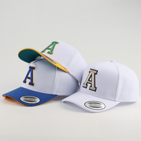 Gorra de Béisbol Personalizada de Algodón de Alta Calidad Estilo A-Frame de 5 Paneles con Logotipo Bordado en 3D en Relieve y Visera de Gamuza Bicolor