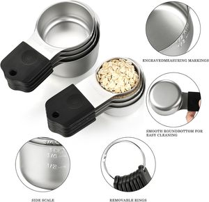 Juego <span class=keywords><strong>de</strong></span> Tazas y Cucharas Medidoras Magnéticas Alienbull, 17 Piezas Apilables con Nivelador para Ingredientes Secos/Líquidos - Product Image 3
