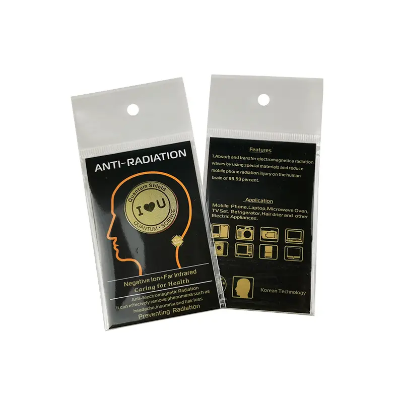 뜨거운 판매 24K 안티 방사선 휴대 전화 스틱 부정적인 이온 안티 방사선 스틱 원형 방사선 보호 스티커