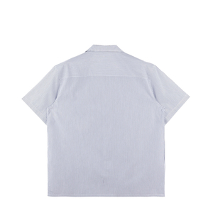 2025 Nam Cổ Điển Sọc trại cổ áo sơ mi tùy chỉnh nút lên nút kim loại Retro sợi bông nhuộm lỏng phong cách giản dị - Product Image 2