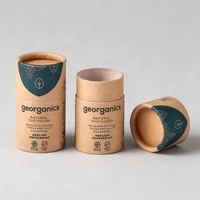 Tube en carton biodégradable personnalisé avec logo pour baume à lèvres déodorant naturel, contenant rond, tube poussoir, emballage en tube de papier pour bâton de crème solaire
