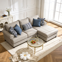 Einfaches Retro-Amerikanisches Landhaus-Wohnzimmer Stoffsofa Eckkombination Nordisches Latex-Sofa Kleines bis Mittelgroßes Sofa