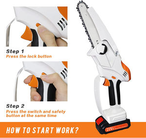 21V Cordless Brushless Motor Mini Chain <b>Saw</b> Battery <b>Powered</b> Pruning <b>Saw</b> 4 Guide Bar 1-Year Warranty for Garden Branch Cutting - Product Image 3