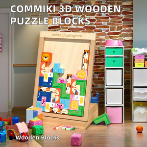 Set <span class=keywords><strong>di</strong></span> Puzzle in legno 3D blocchi russi impilamento blocchi MDF <span class=keywords><strong>giochi</strong></span> educativi per bambini <span class=keywords><strong>di</strong></span> età compresa tra 2 e 4 anni - Product Image 2