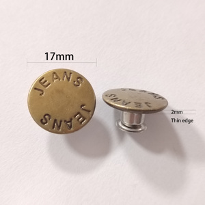 Biểu Tượng Tùy Chỉnh 20Mm Thép Không Gỉ Kim Loại Bìa Đinh Tán Cho Quần Jean Tinh Tế Đơn Giản Phong Cách Có Thể Giặt Denim Nút Nhà Sản Xuất - Product Image 2
