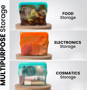 Bolsa de Silicona Reutilizable con Cierre Hermético para Almacenamiento de Alimentos, Ideal para Conservar la Frescura de Sándwiches Grandes en el Congelador - Product Image 4